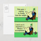 Grappige Nieuwjaarsvoornemen Retro Gewichtsverlies Feestdagenkaart (Voorkant / Achterkant)