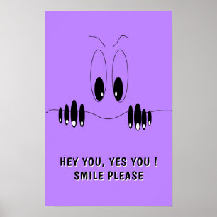 Grappige Nieuwsgierige Ogen Poster Aangepaste Teks