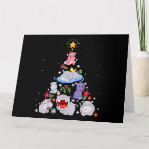 Grappige nijlpaard kerstboom Xmas nijlpaard Kaart