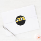 Grappige ninja emoji ronde sticker (Envelop)
