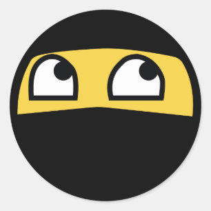 Grappige ninja emoji ronde sticker