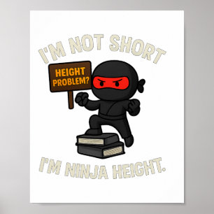 Grappige Ninja Hoogte Martial Arts Boksen Design Poster