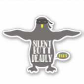 Grappige ninja pinguïn scheet stil maar dodelijk s sticker (Voorkant)