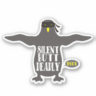 Grappige ninja pinguïn scheet stil maar dodelijk s sticker
