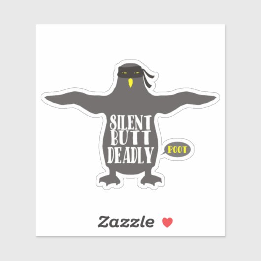 Grappige ninja pinguïn scheet stil maar dodelijk s sticker (Vel)
