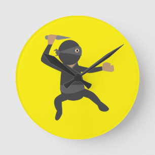 Grappige Ninja Ronde Klok