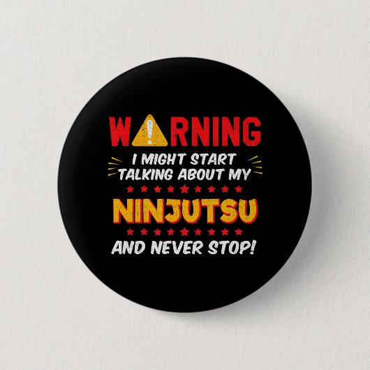 Grappige Ninjutsu Martial Arts grap Ronde Button 5,7 Cm (Voorkant)