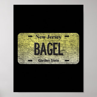 Grappige Nj State Vanity Autokenteken Bagel Poster