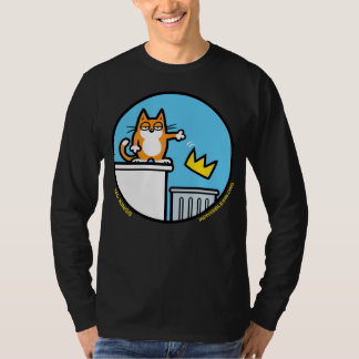 Grappige No Kings kat cartoon op shirt met lange m