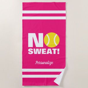Grappige "No Sweat" tennis badhanddoek voor coach