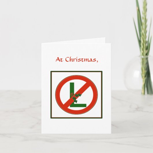 Grappige Noel "No L" kerst Kaart (Voorkant)