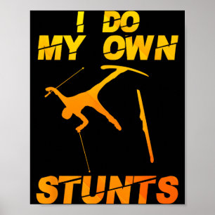 Grappige noordse bergski-kunst voor mannen vrouwen poster