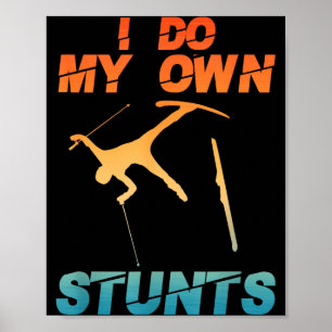 Grappige noordse bergski-kunst voor mannen vrouwen poster