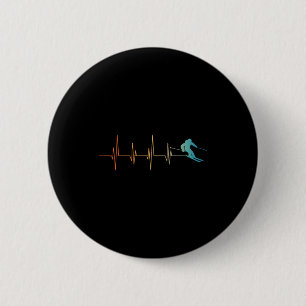 Grappige noordse ski-kunst voor mannen vrouwen kin ronde button 5,7 cm