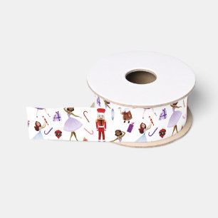Grappige notenkraker kerst grosgrain lint