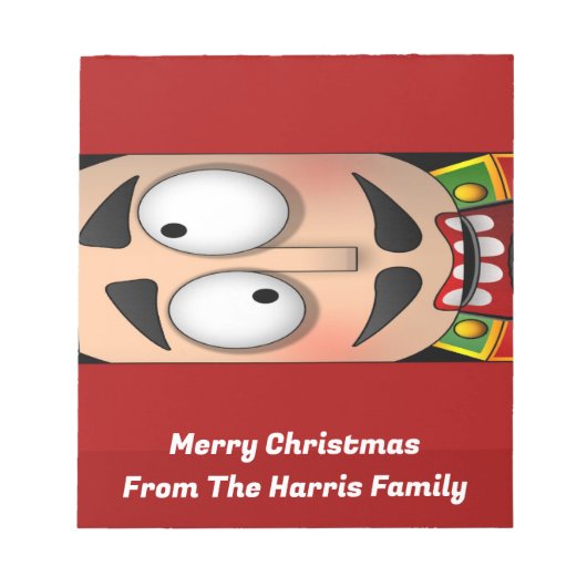 Grappige Notenkraker Kerst Snoep Bar Wrappers Notitieblok (Voorkant)