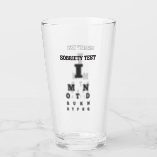 Grappige nuchterheid test 🍻 wazig oog grafiek glas (Achterkant)