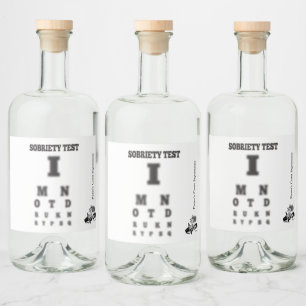 Grappige nuchterheid test 🍻 wazig oog grafiek Hil Likeurfles Etiket