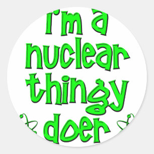 grappige nucleaire ronde sticker