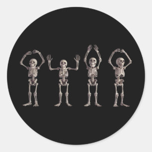 Grappige O-h-i-o Staat Skelet Liefhebber Ohio Hall Ronde Sticker