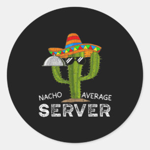 Grappige ober voor mannen Grappige serveerster voo Ronde Sticker