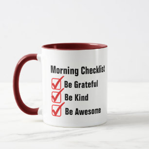 Grappige ochtend checklist Mok Inspirerend quotes