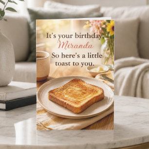 Grappige ochtend ontbijt klein toast verjaardag kaart