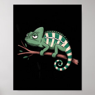 Grappige ochtendmens koffieliefhebber kameleon poster