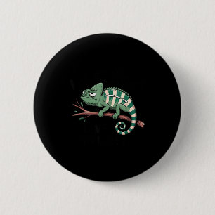 Grappige ochtendmens koffieliefhebber kameleon ronde button 5,7 cm