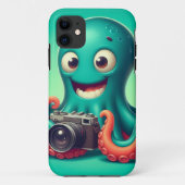 Grappige octopus die een camera vasthoudt Case-Mate iPhone case (Achterkant)