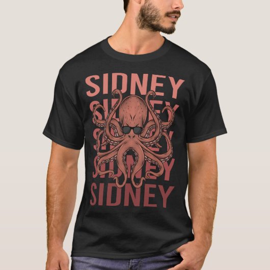 Grappige Octopus Sidney T-shirt (Voorkant)