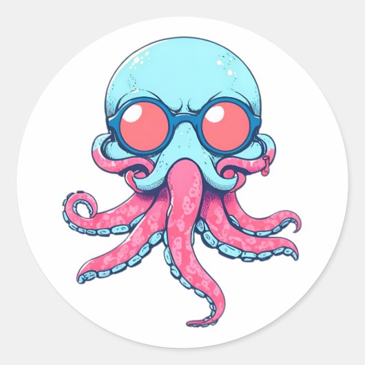Grappige octopus Sticker (Voorkant)