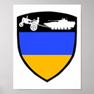 Grappige Oekraïense boer tractor trekt tank Meme Poster