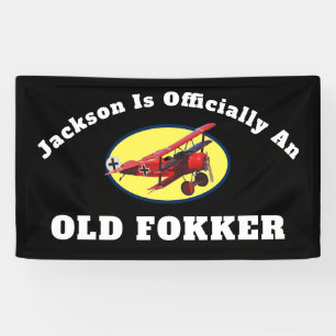 Grappige Officiële Oude Fokker over de Verjaardag Spandoek