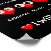 Grappige Ogen, Valentijnsharten, Ik hou van je Poster (Hoek)