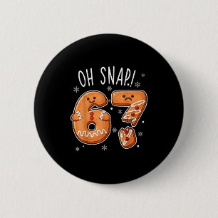Grappige Oh Snap 67 Peperkoek Koekje Kerstmannen Ronde Button 5,7 Cm