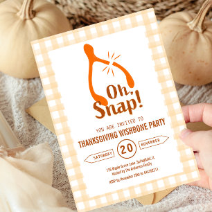 Grappige Oh Snap Kalkoen Wishbone Thanksgiving Kaart