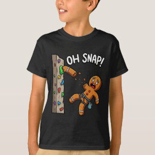 Grappige Oh Snap Peperkoek Man Klimmende Meme Kers T-shirt