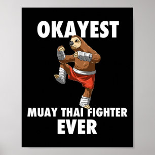 Grappige Okayest luiaard vechter ooit - Muay Thai Poster