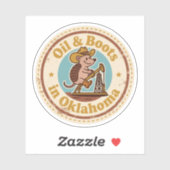Grappige  Oklahoma Armadillo Cowboy Retro Sticker (Vel)