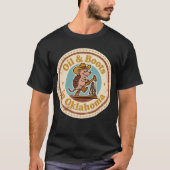 Grappige Oklahoma Armadillo Cowboy Retro T-shirt (Voorkant)