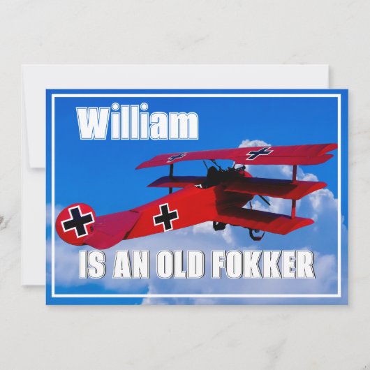 Grappige Old Fokker DR 1 Kaart (Voorkant)