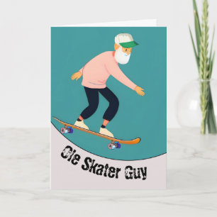 Grappige Ole Skater Guy Oudere Mannelijke Skateboa Kaart