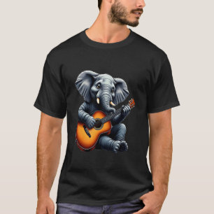 Grappige Olifant die Gitaar Speelt Ontwerp voor Mu T-shirt
