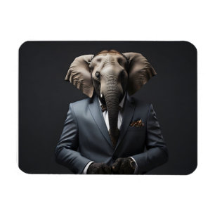 Grappige olifant in pak magneet