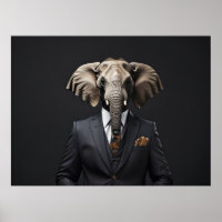Grappige olifant in pak