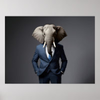 Grappige olifant in pak