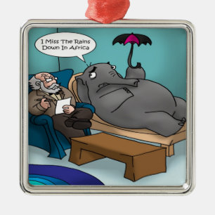 Grappige Olifant in Therapie Metalen Ornament
