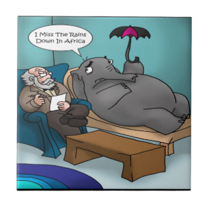 Grappige Olifant in Therapie Tegeltje