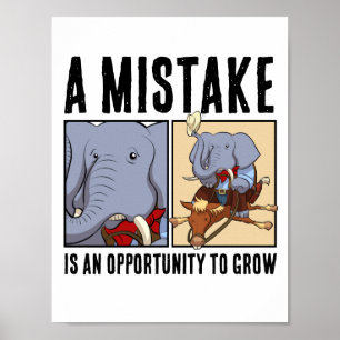 Grappige Olifant Krijgt Kans Om Te Groeien Motiver Poster